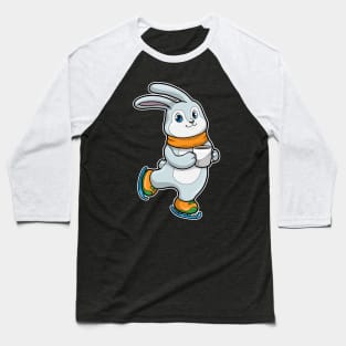 Rabbit at Ice skating with Cup of Coffee Baseball T-Shirt